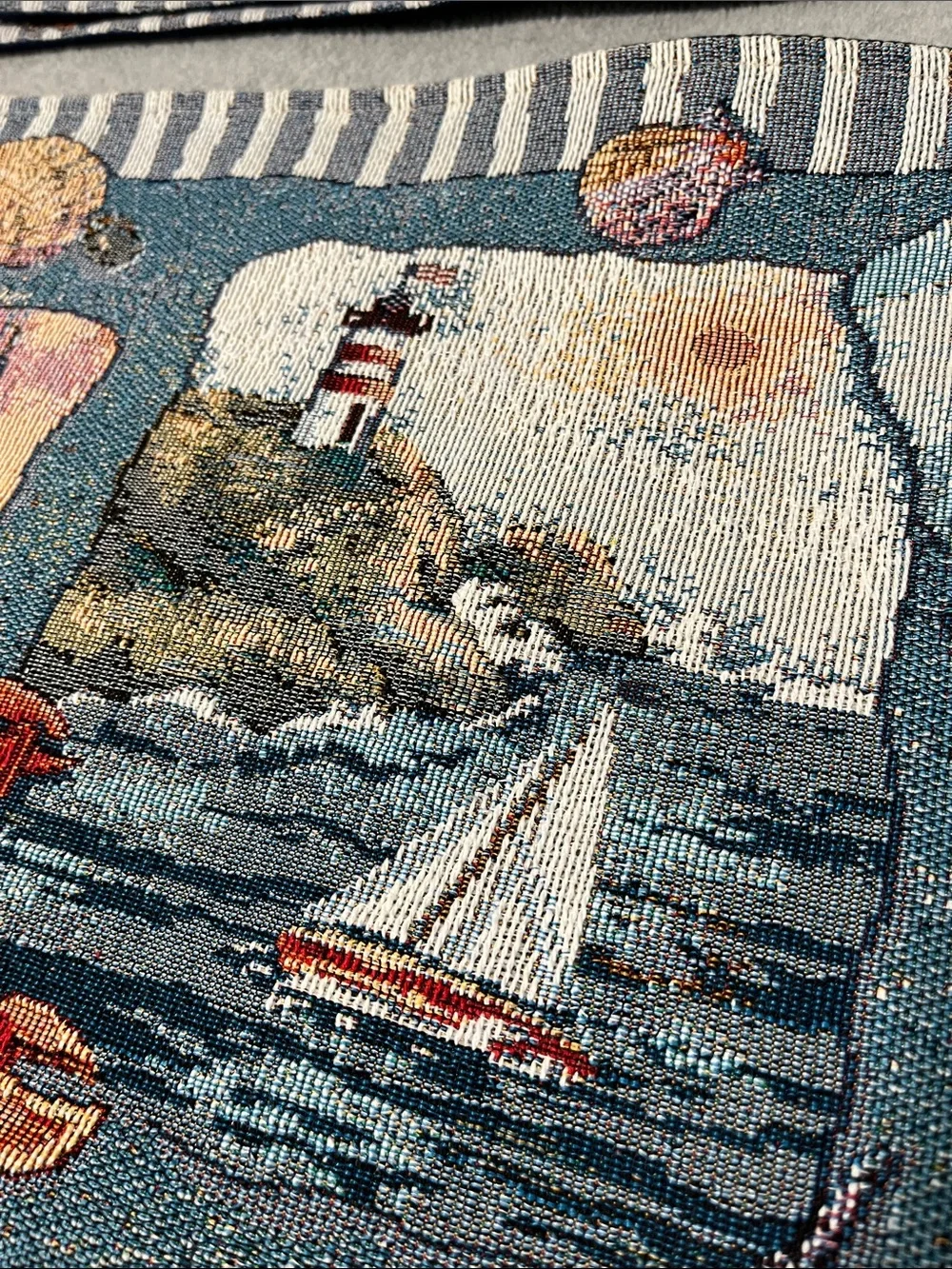 Tapestry Nautical Placemats Bundle Lot Of Five Coastal Lighthouse Beach